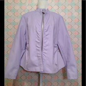 NWT Baccini lavender faux leather zip up jacket.